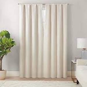 lot 20 image: ECLIPSE 52 x 84 Insulated Darkening Single Panel Grommet Top Window Treatment Living Room, Ivory