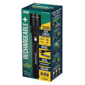 lot 42 image: 3,000 Lumen LED Flashlight with Rechargeable Batteries and 3 C Batteries