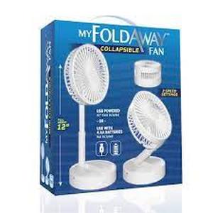 lot 48 image: As Seen on TV My Foldaway Fan 2- in-1 Adjustable Height 11.8 in. Unique Foldable and Portable Mini Table Pedestal Fan