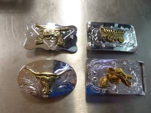 lot 74 image: 4 Childrens Western Belt Buckles