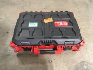lot 52 image: PACKOUT 22 in. Medium Red Tool Box with 75 lbs. Weight Capacity by Milwaukee Customer Returns See Pictures