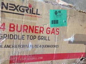 lot 47 image: Nexgrill 4-Burner Propane Gas Grill with Griddle Top customer returns review pictures