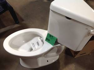 lot 54 image: American Std Cadet 3 Triangulat Flowise Toilet Tank white and cadet 3 toilet no seat included customer returns review pictures