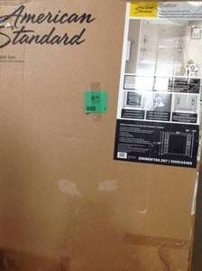 lot 55 image: American Standard Ovation 32 in.  60 in.  59 in. 5-Piece Glue-Up Alcove Bath Wall Set in Beige Parchment Slightly damage customer returns review