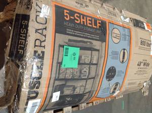 lot 56 image: Lot of 4 of 5-Shelf storage units various conditions customer returns review pictures