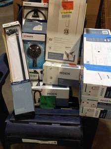 lot 60 image: Lot of assorted Moen Faucets and accessories various models and conditions customer returns review pictures