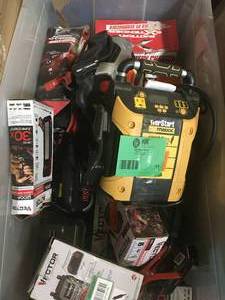 lot 11 image: Lot of Assorted jumpers box, Chargers and more Costumer returns see pictures various models and conditions