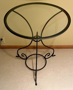 lot 149 image: Glass Top Accent Table