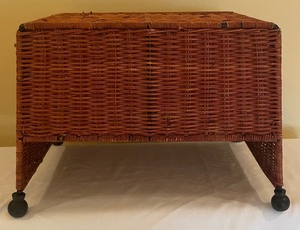 lot 257 image: Wonderful Woven Stool, Trays and Utensil Holder