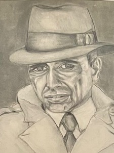 lot 272 image: Vintage Framed Drawing by LE Gray