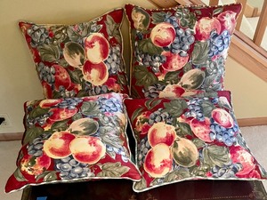 lot 252 image: Four Fruit Themed Accent Pillows