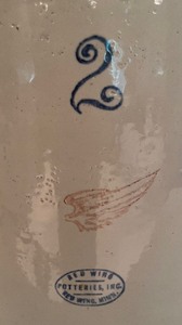 lot 284 image: 2 Gallon Red Wing Pottery Crock with Lid