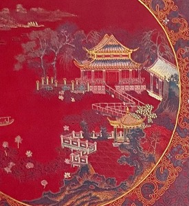 lot 291 image: Framed Asian Embroidered Silk Tapestry