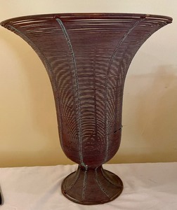lot 311 image: Marvelous Metal Vase and Metal Pumpkin Decor