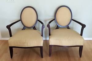 lot 50 image: Pair of Barbara Barry for Baker Armchairs