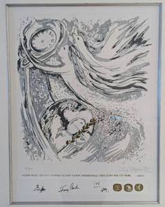 lot 60 image: Framed Camp David Peace Treaty Homage to Nobel Prize Winners by Zamy Steynovitz
