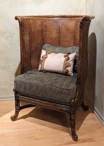 lot 6 image: Maitland Smith High Back Double Cane Chair