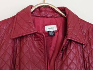 lot 95 image: Neiman Marcus Quilted Red Leather Jacket
