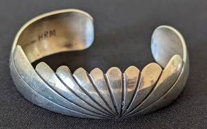 lot 219 image: Pair of Silver Cuff Bracelets