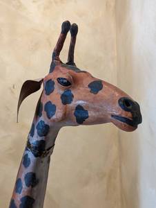 lot 236 image: Large Painted Leather Giraffe