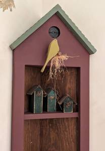 lot 241 image: Painted Wood Decorative Corner Shelf