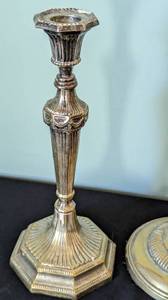 lot 319 image: Vintage Silver Plated Candleholders