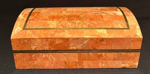lot 41 image: Maitland Smith Marble Mosaic Trinket Box