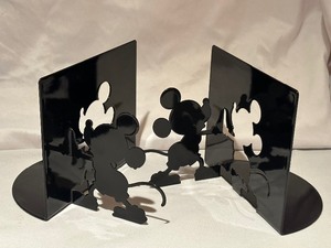 lot 49 image: Pair of Fun Mickey Mouse Cut Out Metal Bookends