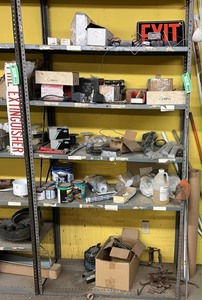 lot 4356 image: Metal Shelf with Shop Items