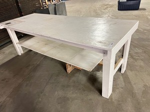 lot 6423 image: White wooden tablework bench