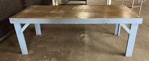 lot 6468 image: Very large work table, blue in color