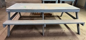 lot 6413 image: Very large wooden picnic table