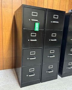 lot 8088 image: Pair of Black Filing Cabinets