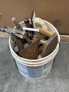 lot 13 image: Bucket of Cement Finishing Tools