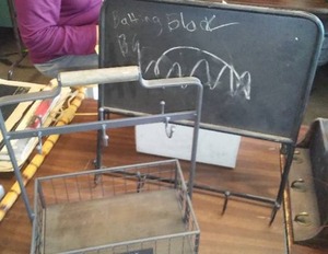 lot 679 image: Metal Coffee Organizer and Wall Dcor.