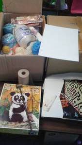lot 691 image: Latch hook kits and yarn.