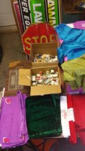lot 693 image: Spools of Thread, Fabric and more.