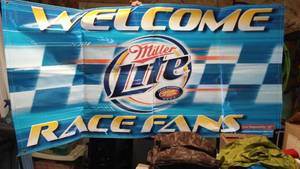 lot 932 image: Miller Lite Vinyl Sign and more..