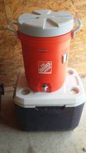 lot 12 image: Coleman Cooler, Rubber Maid coolers.