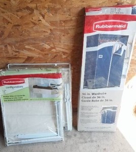 lot 29 image: Rubbermaid closet and Rubbermaid bins.