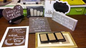lot 70 image: Wedding Themed Decore. Signs, sayings, chalkboard and more.