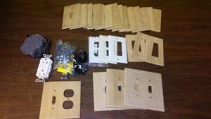 lot 73 image: Wood Cover Outlet Plates and more.