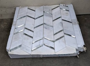 lot 26 image: (11) Urban Butterflies Inner Dawn Mirror and Stone Tiles, 17in. x 14 in.