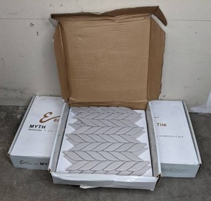 lot 22 image: (20) Emser Tile Myth Petal Light Grey Tiles, 11 in. x 14 in.