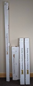 lot 129 image: Set of (4) West Bury Aluminum Railing Black Aluminum Post Kits