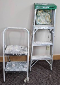 lot 139 image: Werner 4 ft. 225 Lbs. Capacity Ladder and 2-Step Stool