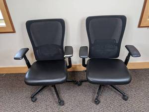 lot 74 image: Set of Two Adjustable Office Chairs