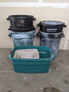 lot 91 image: Variety of Storage and Trash Cans with No Lids