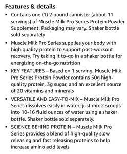 lot 44A image: 3 Brand New Muscle Milk Pro Series Protein Powder Supplement Slammin Strawberry