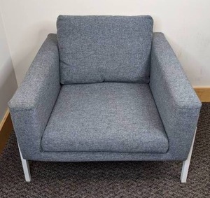 lot 14 image: Koarp Armchair Gunnared Medium Grey, White